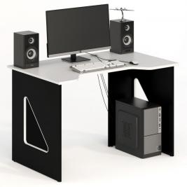 Компьютерный стол СКП-3 GL-3  черно-белый